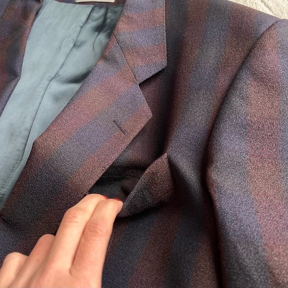 Kenzo 80s Vintage Homme Men's Oversized Stripe Runway Wool Button Blazer - Picture 9 of 17